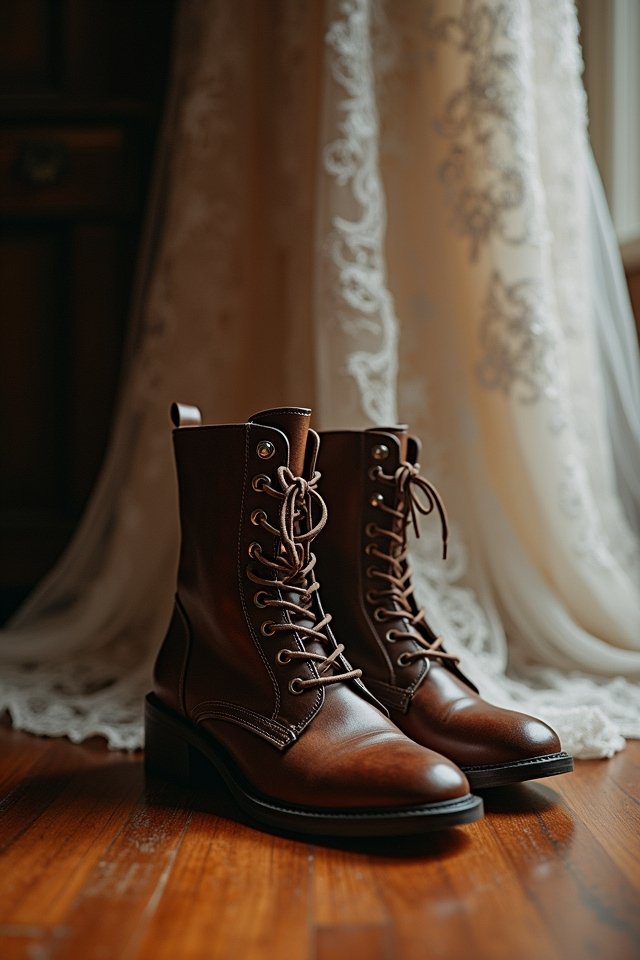 edgy bridal ankle boots