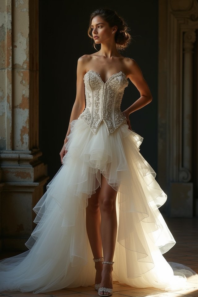 edgy corset with asymmetry