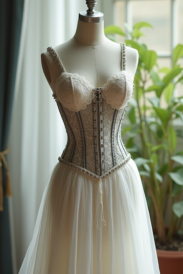 edgy metallic corset statement