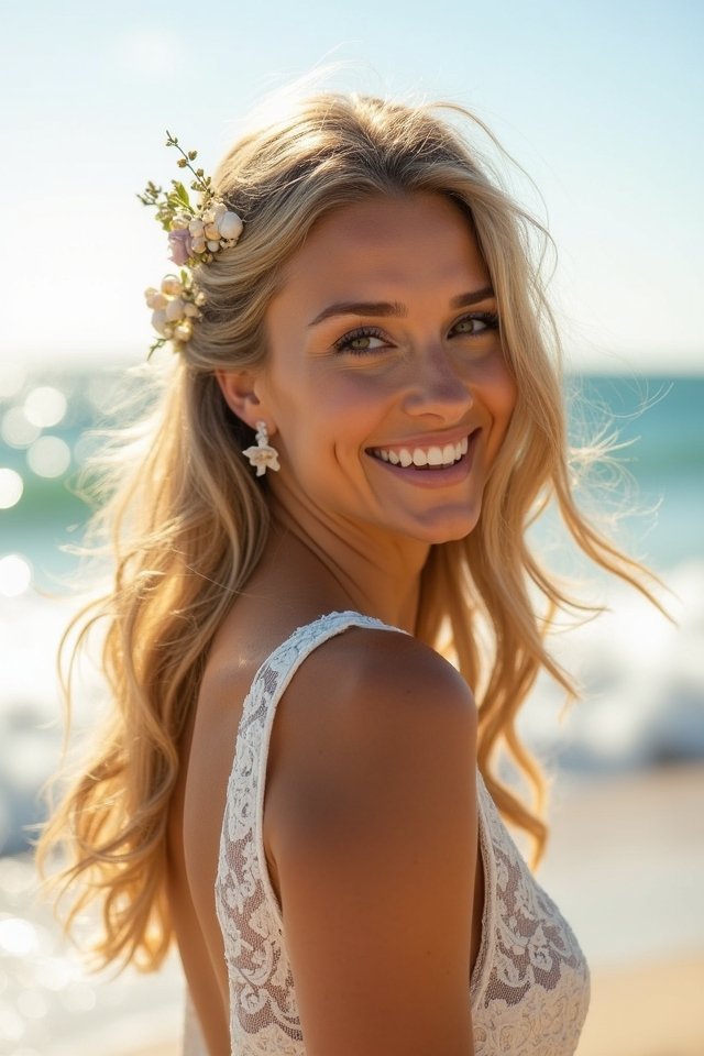 effortless beachy wedding curls