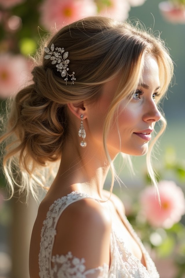 effortless romantic messy updo