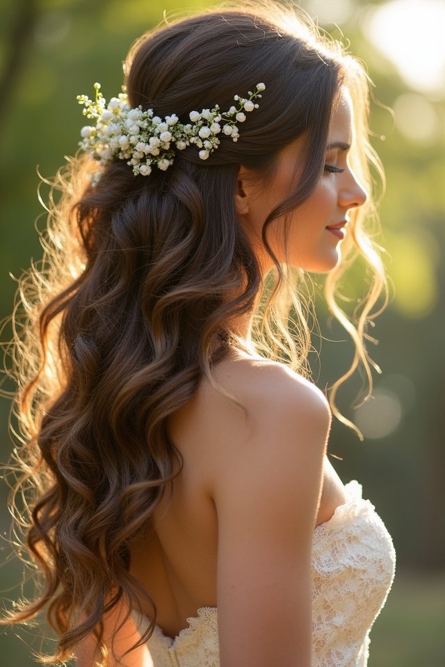 effortless romantic wedding curls