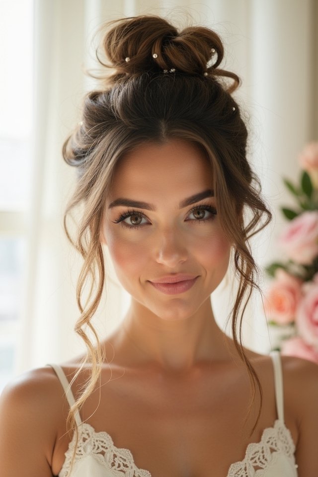 effortlessly chic messy top knot