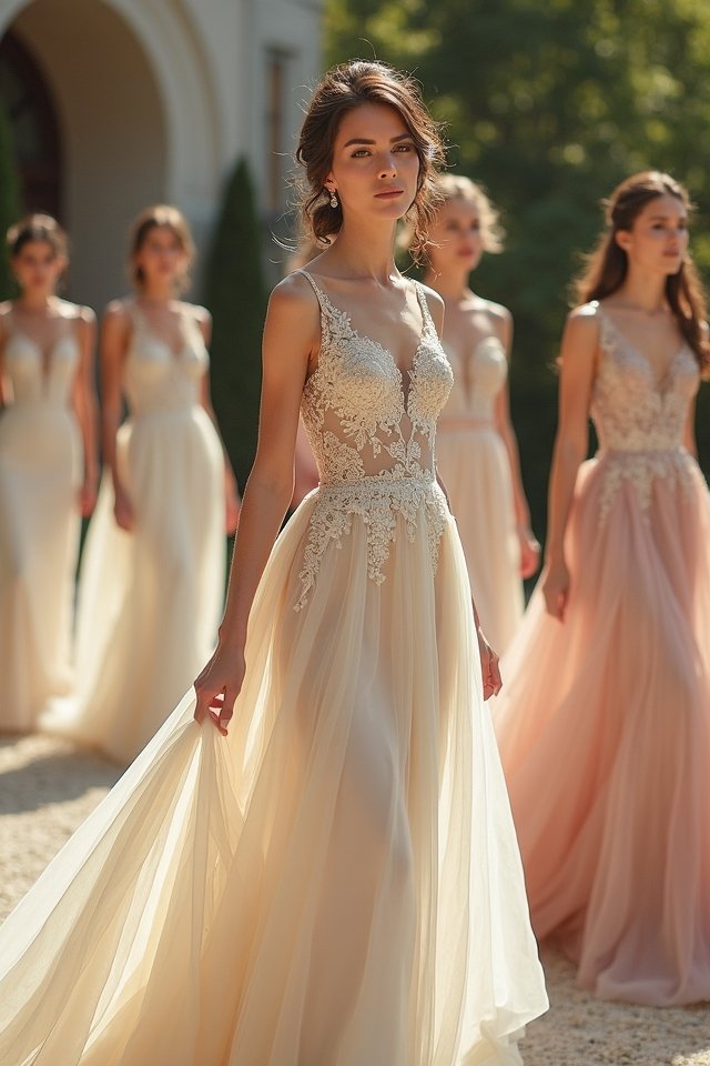 elegant a line architectural dress