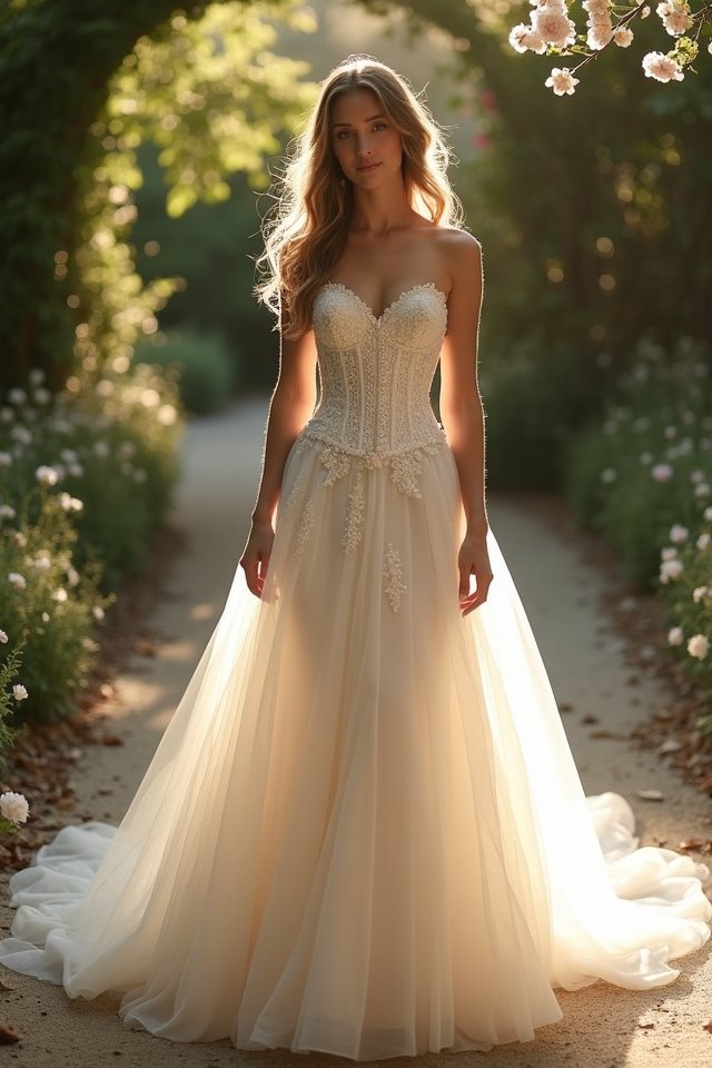 elegant a line corset gowns