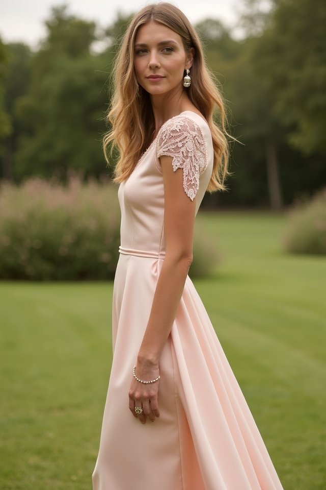 elegant a line midi dress