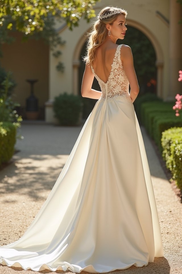 elegant a line satin dress