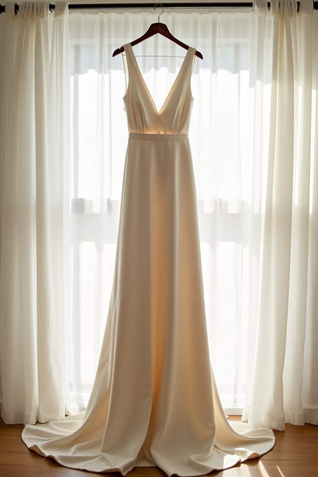 elegant a line silk gown