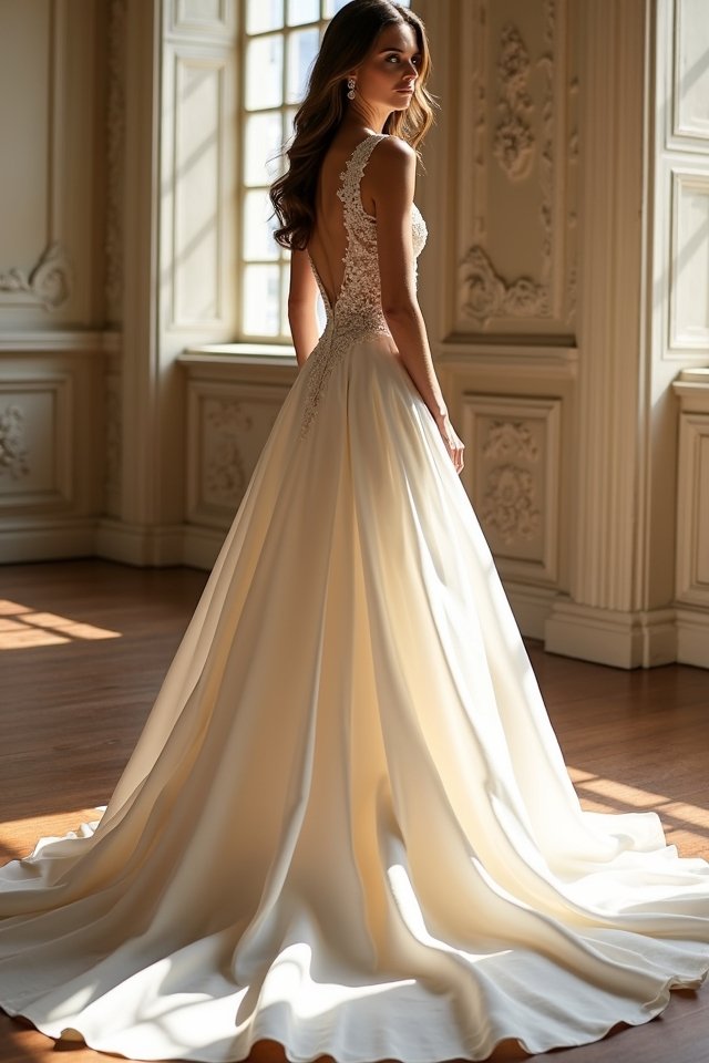 elegant a line taffeta dress