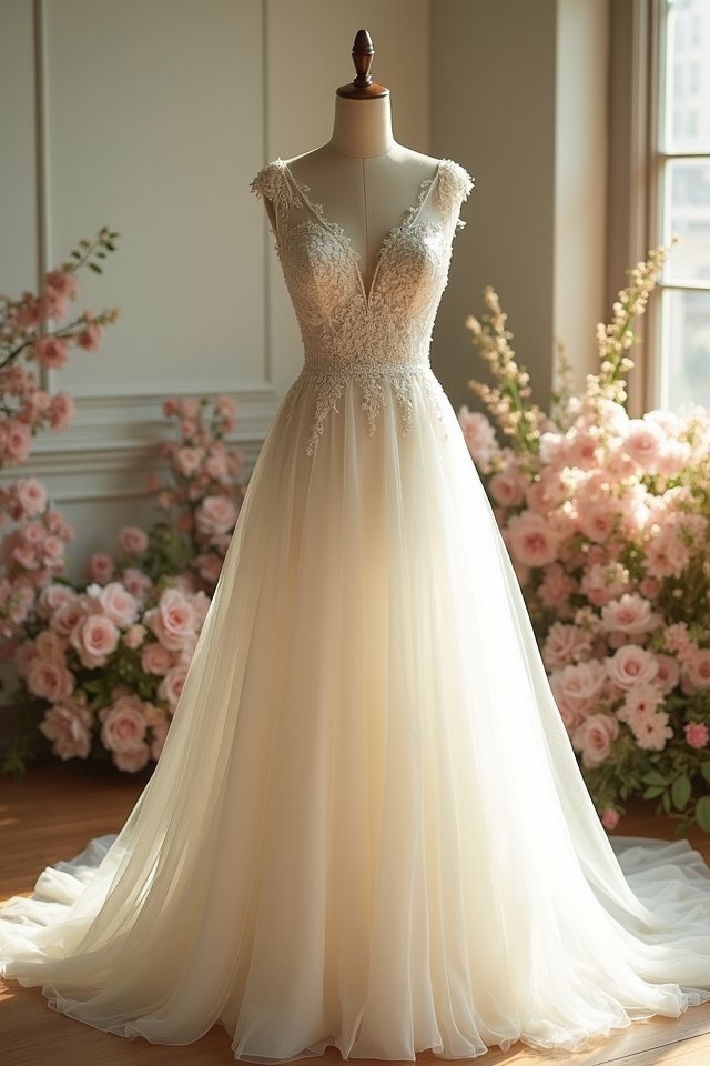 elegant a line wedding dresses