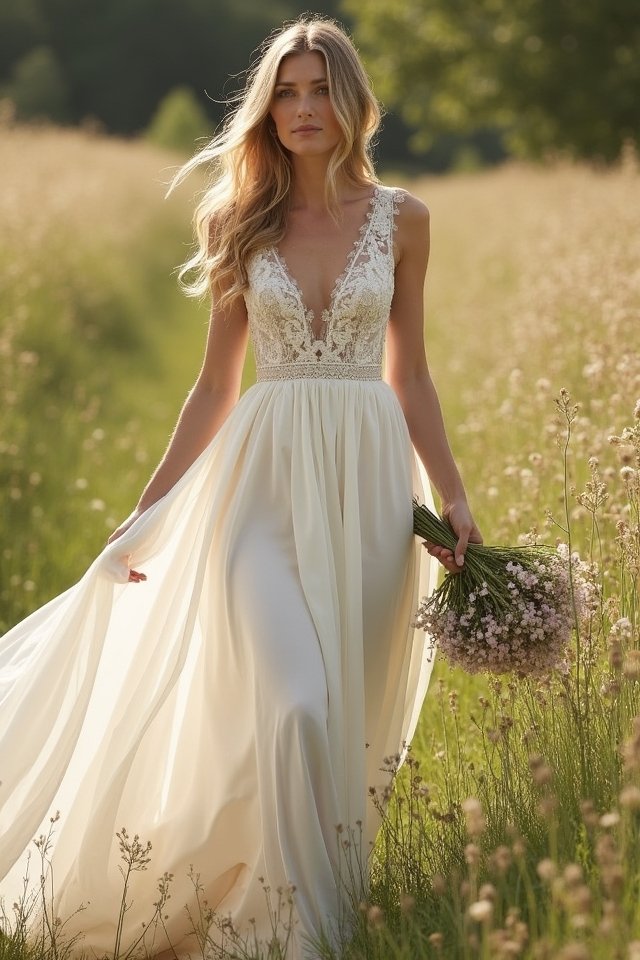 elegant a line wedding dresses
