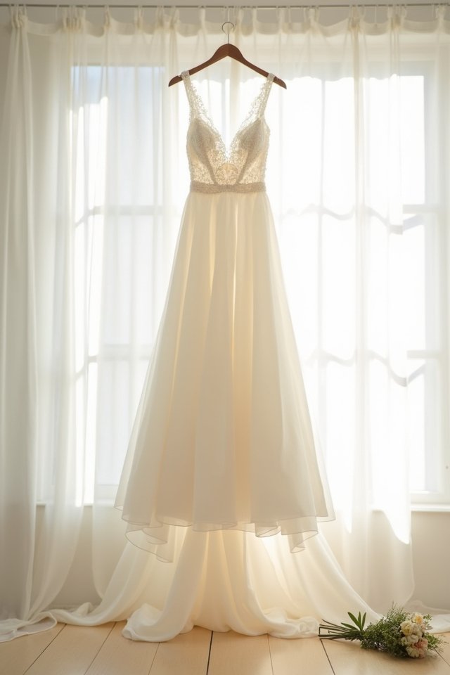 elegant a line wedding gown