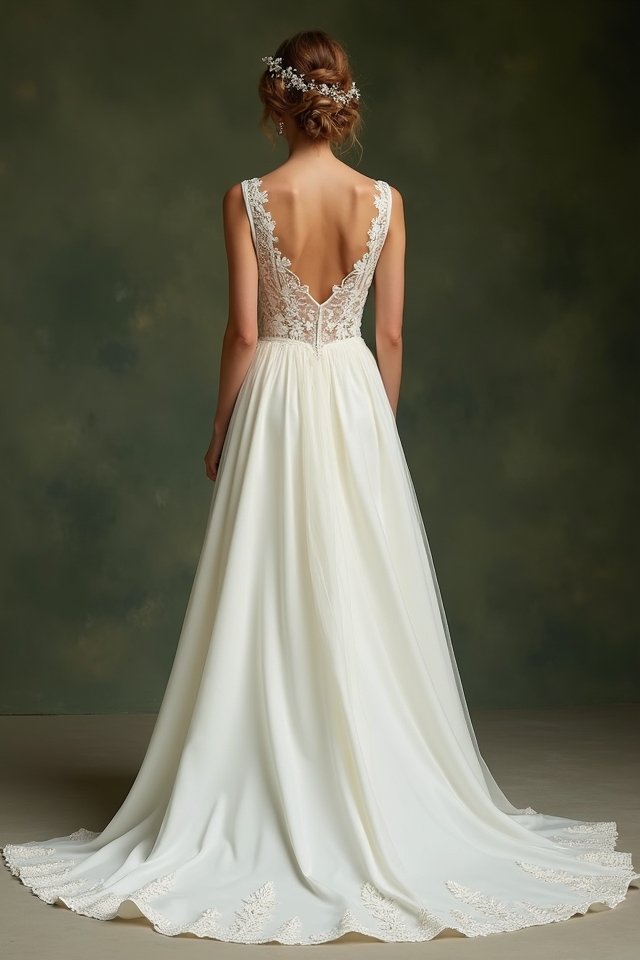 elegant a line wedding gown