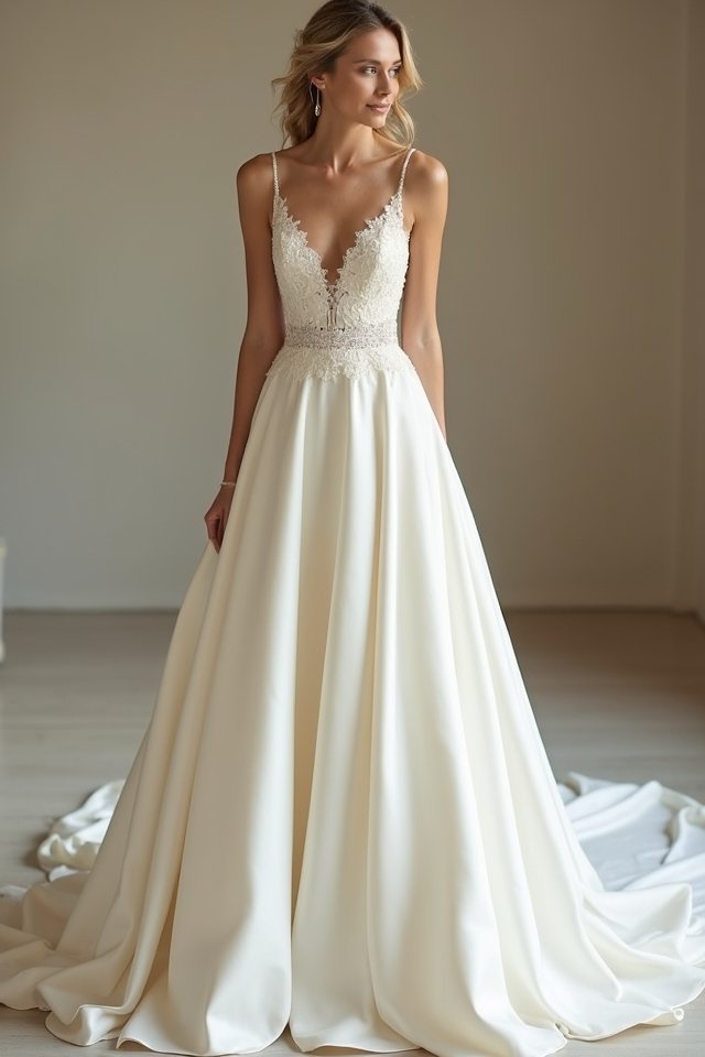 elegant a line wedding gown