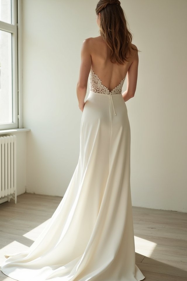 elegant a line wedding gown