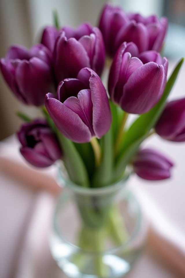 elegant amethyst tulip centerpieces