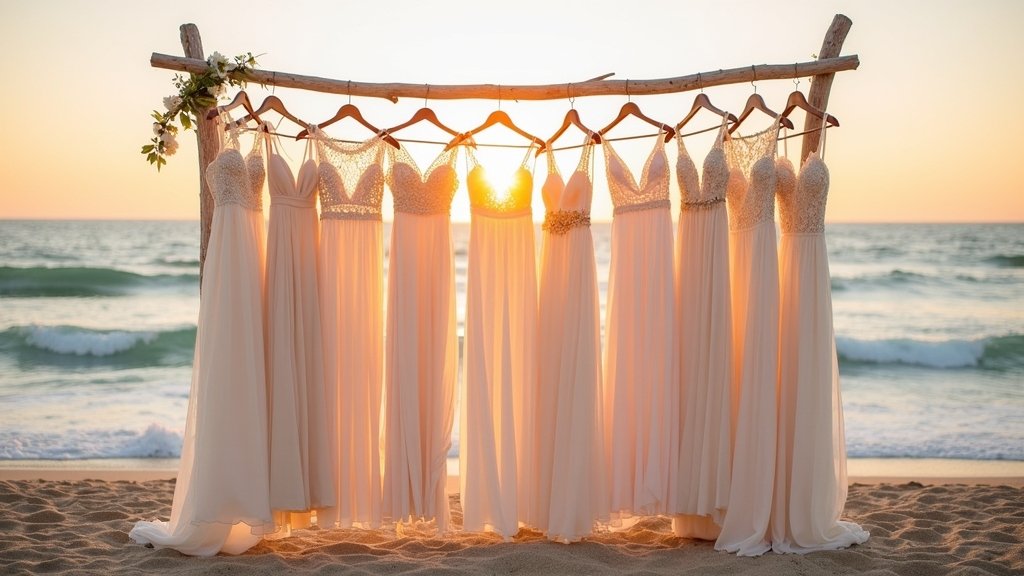 elegant beach wedding attire