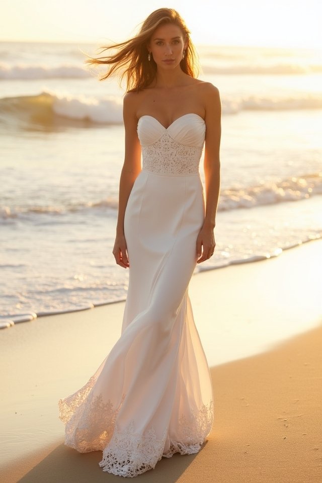 elegant beach wedding attire