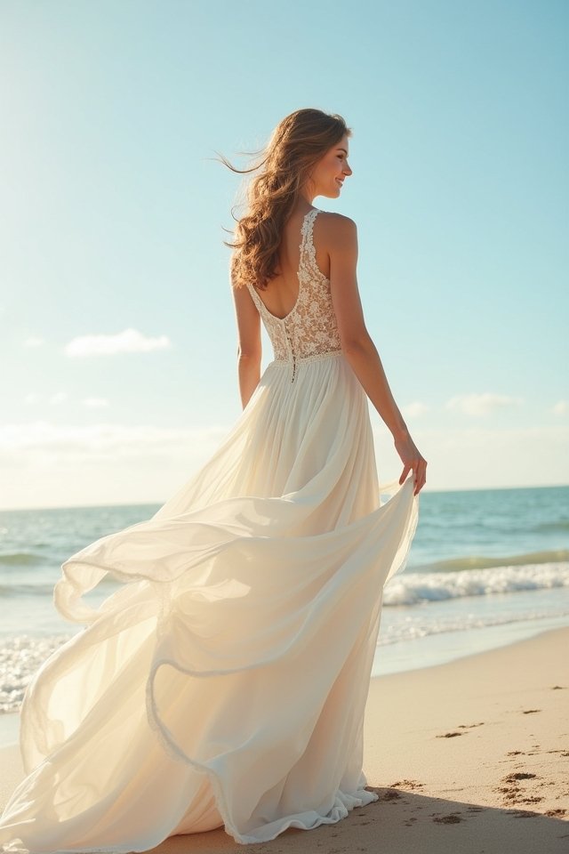 elegant beach wedding attire
