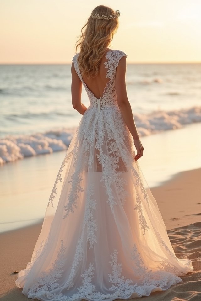 elegant beach wedding attire