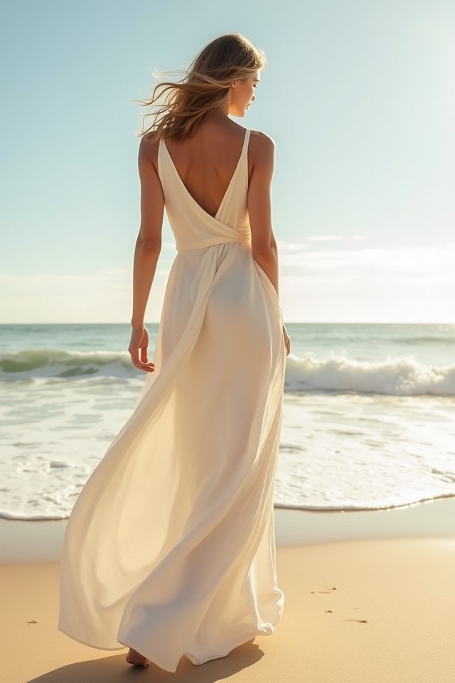 elegant beach wedding attire