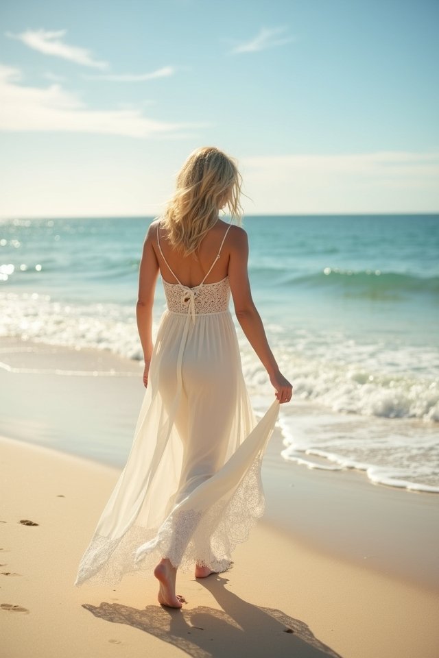 elegant beach wedding attire