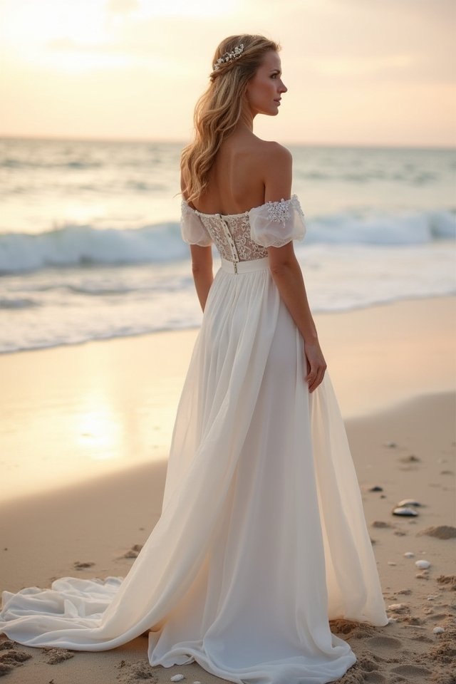 elegant beach wedding dress