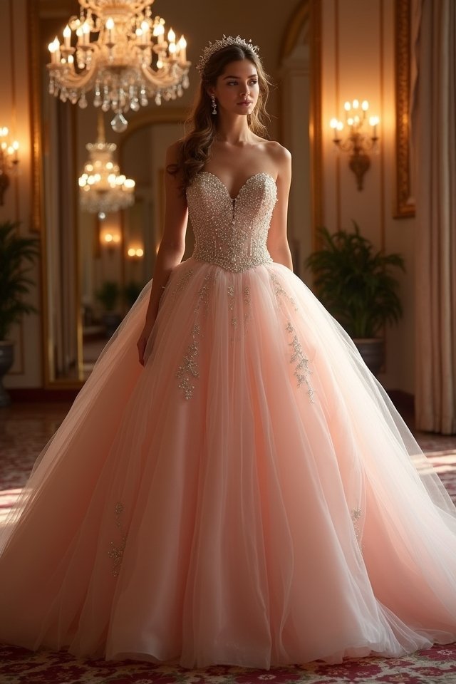 elegant beaded ball gown
