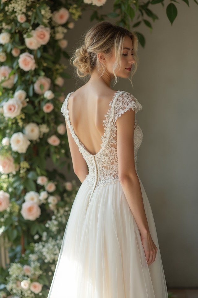 elegant beaded cap sleeve