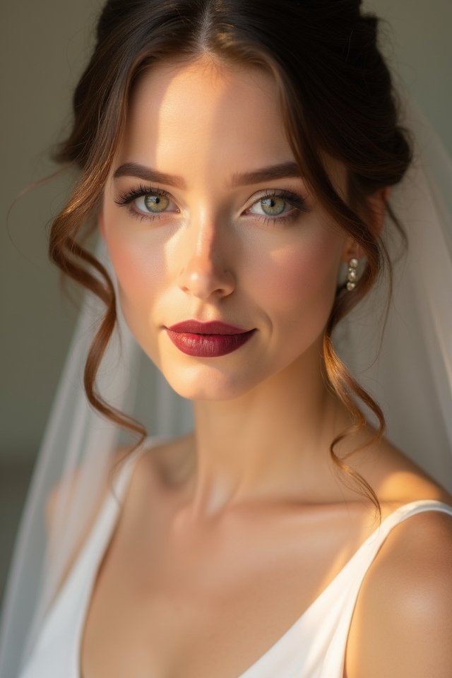 elegant berry lip look