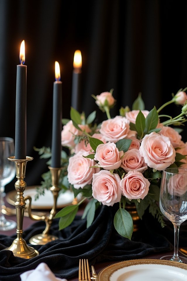 elegant black and blush