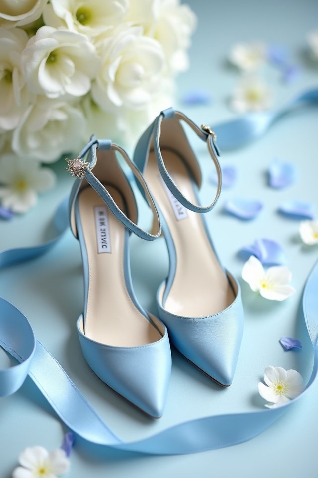 elegant blue wedding sandals