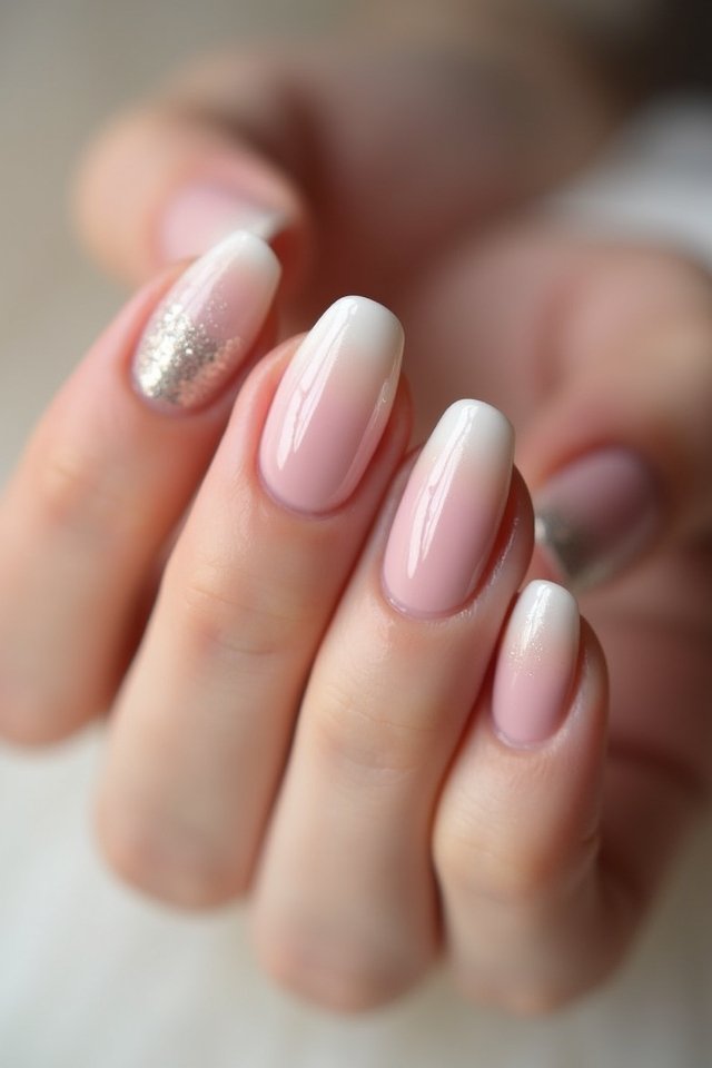elegant blush ivory nails
