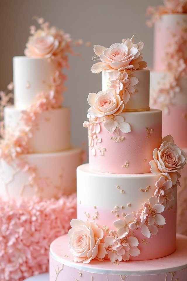 elegant blush wedding cake