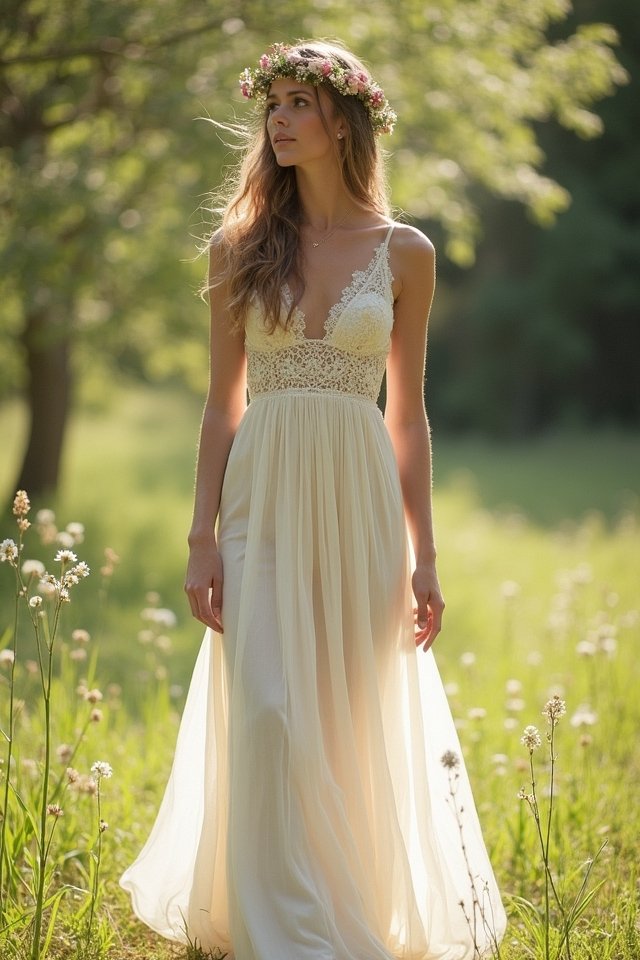 elegant bohemian maxi dress