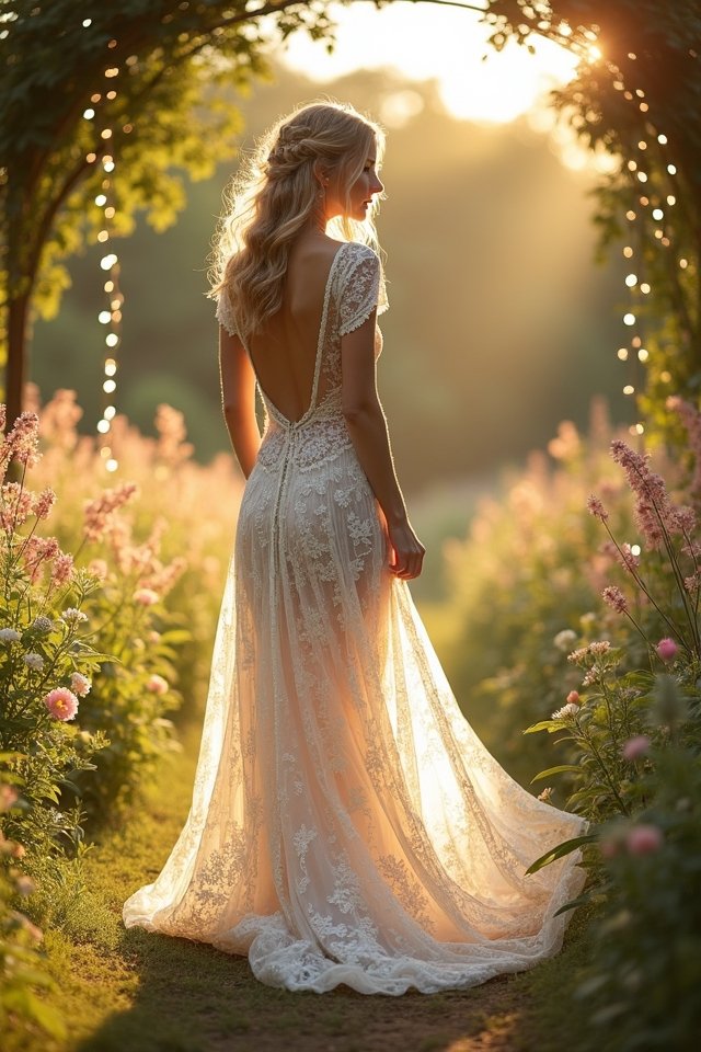 elegant boho lace gown