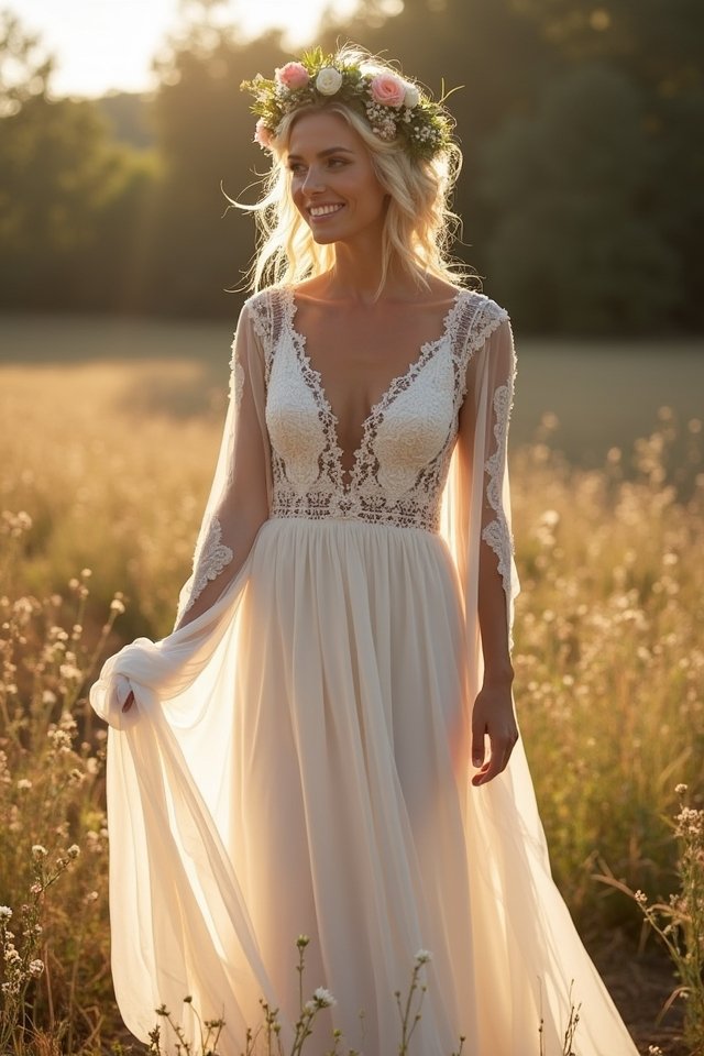 elegant boho sheer dress