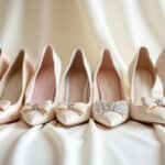 elegant bow wedding heels