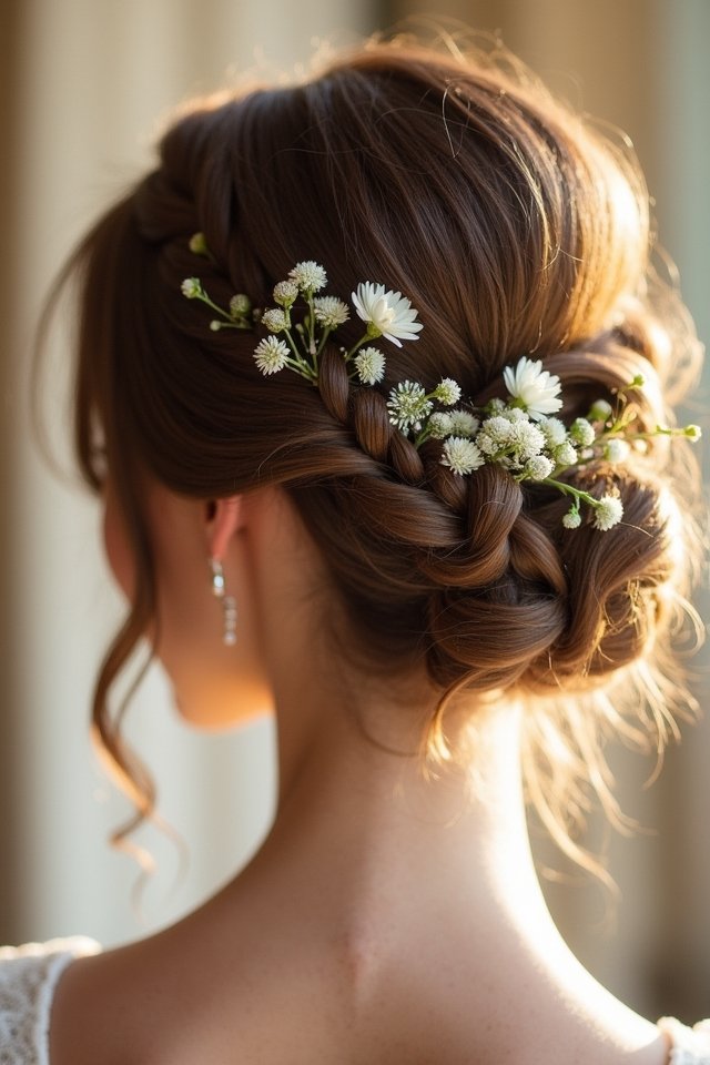 elegant braided bridal updo