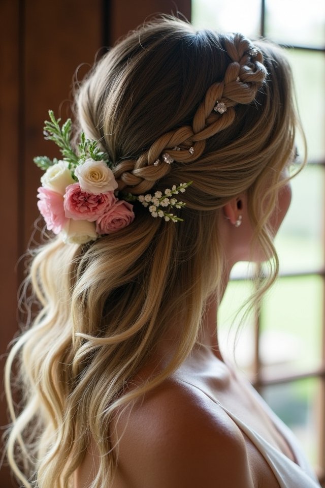 elegant braided half updo