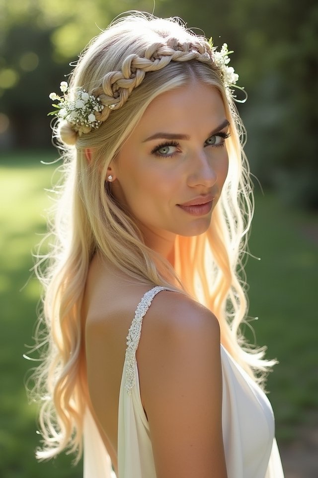 elegant braided halo hairstyle