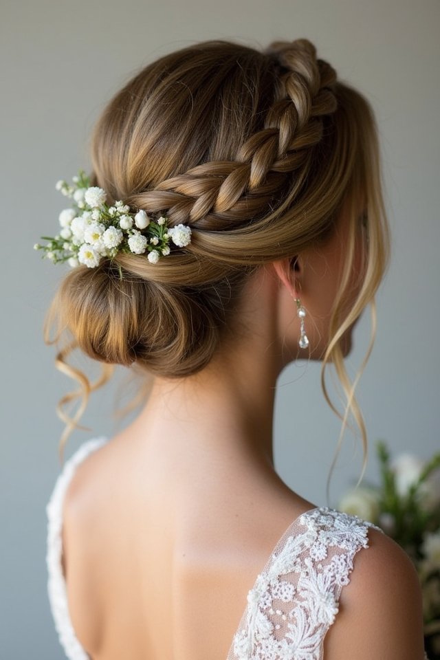 elegant braided wedding hairstyle