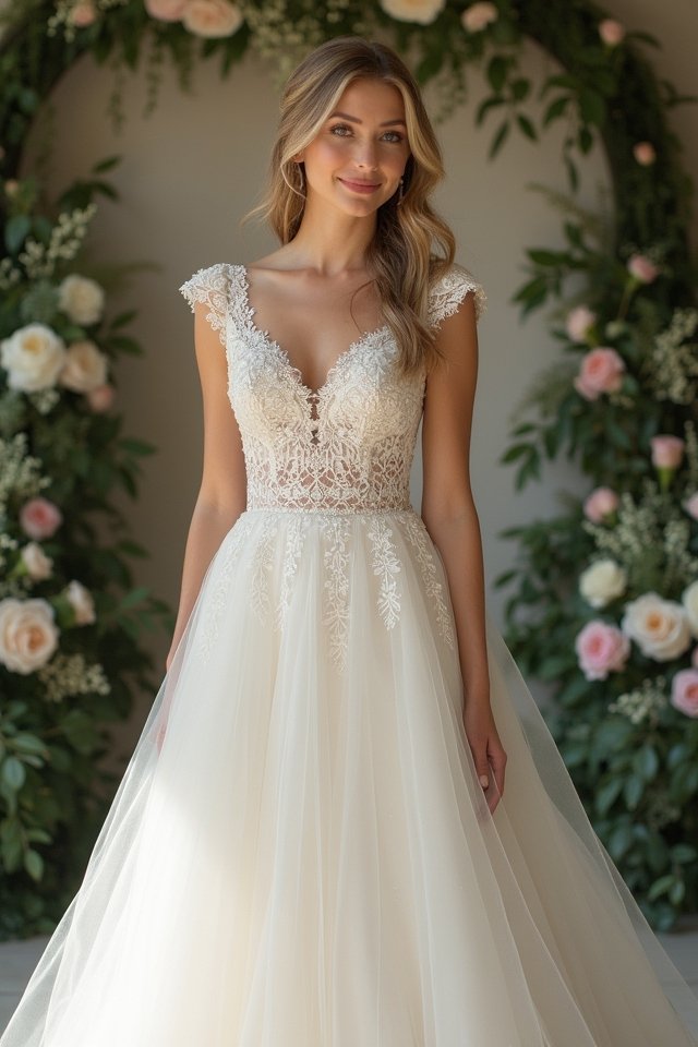 elegant bridal cap sleeves