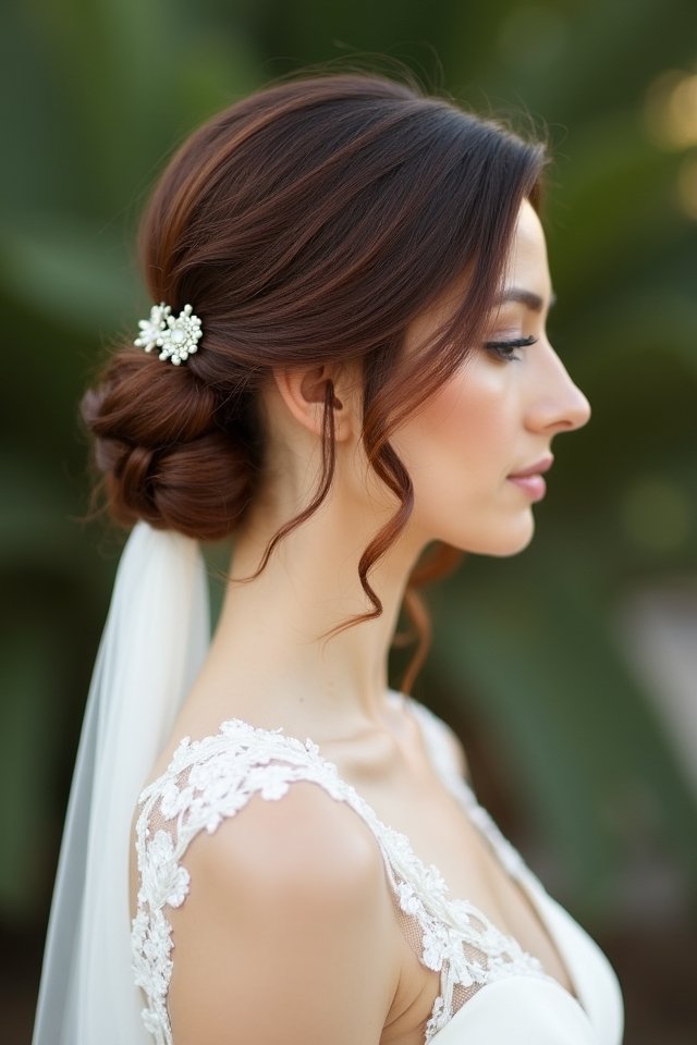 elegant bridal chignon accessories