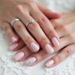 elegant bridal glitter nails