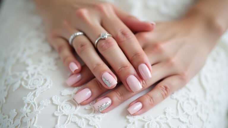 elegant bridal glitter nails