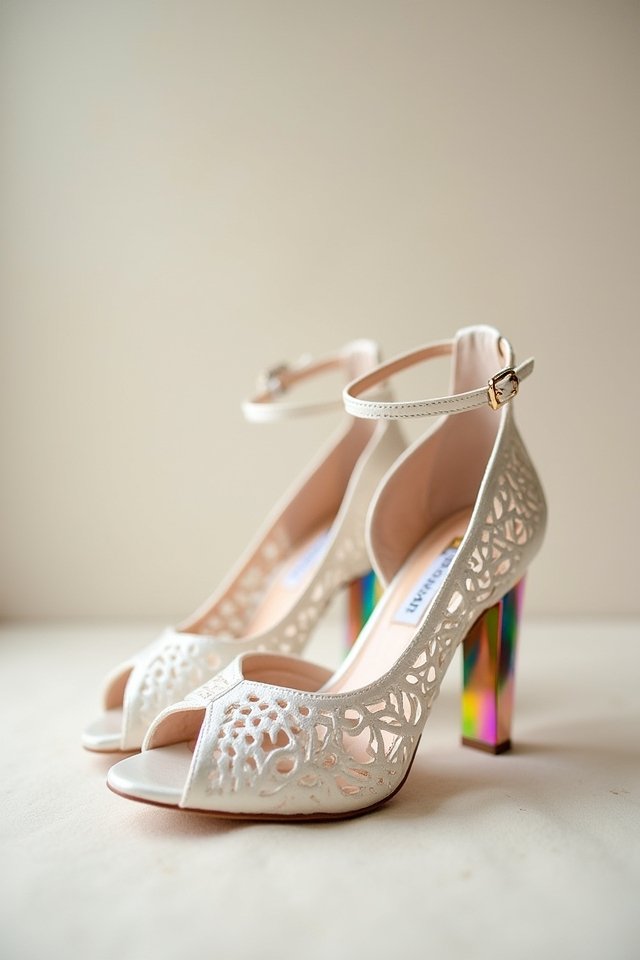 elegant bridal hexagon pumps