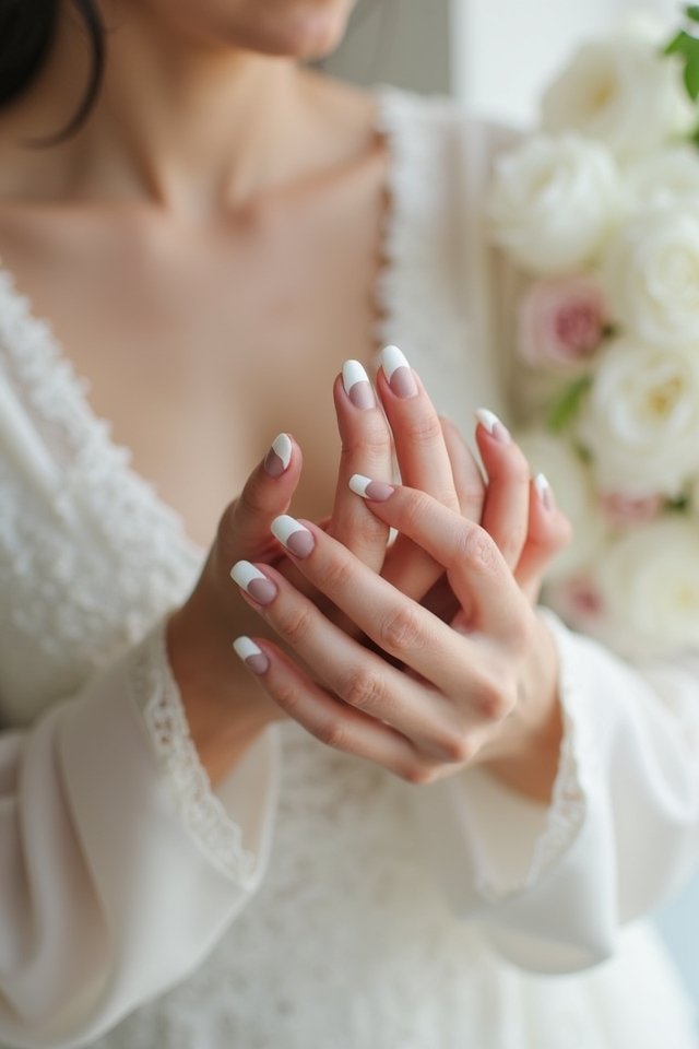 elegant bridal matte nails