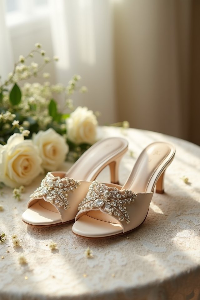 elegant bridal mules luxury