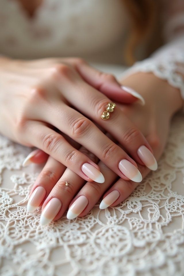 elegant bridal ombre nails